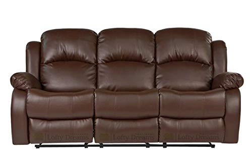 Image of Sofa 3 Seater - Ergonomic Leatherette Design with Plush Support, Includes 5-Year Warranty for Living Room Comfort and Durability