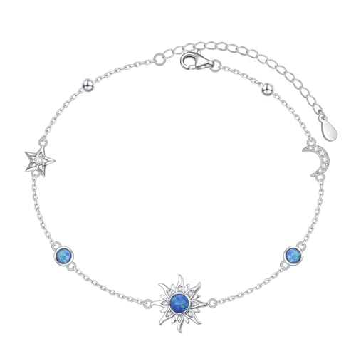 Image of S925 Sterling Silver Anklet for Women Adjustable Plus Foot Ankle Bracelet