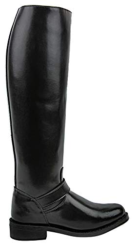 Raven Men's Mens Man Motorcycle Highway Police Engineer Trooper Patrol Leather Tall Riding Boots Color Black3