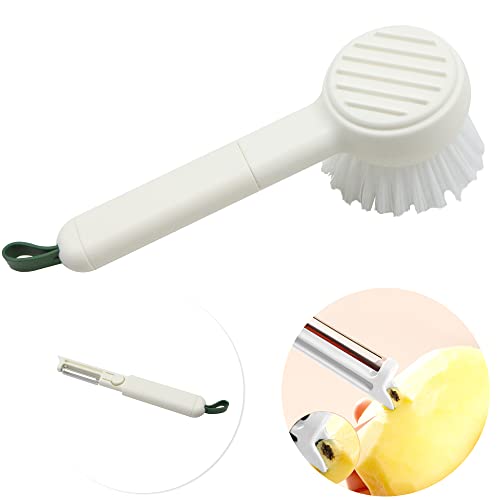 Cepillo de Limpieza Frutas y Verduras - 21.7 * 7.4 cm Cepillos de Verduras para Zanahoria Patata Fruta a Lodo Cepillo de Limpieza Herramienta de Limpieza, Blanco, 1 Pieza, Cerdas Naturales Cover