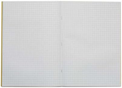 50 x Rhino A4 64 Page Yellow School Exercise Book Maths 7mm Squared Paper
