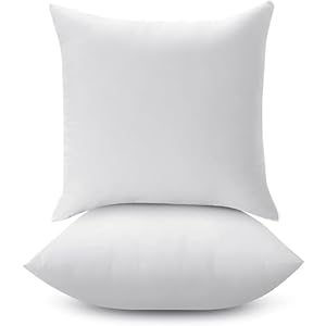 LANE LINEN 18 x 18 Throw Pillow Insert – Pack of 2 White, Down Alternative Pillow Inserts for Decorative Pillow Covers, Throw Pillows for Bed, Couch Pillows for Living Room
