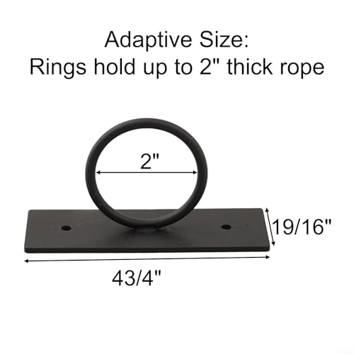 Support de corde en acier inoxydable circulaire noir pour barrière extérieure - 4