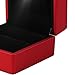 GOTOTOP Fashionable Engagement Ring Box, Soft Plush Material, LED Display, for Proposal and Wedding Rings, Size 2.6x2.36x1.97 Inch (Red)