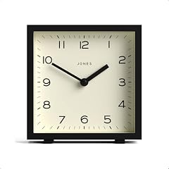 JONES CLOCKS® 'Disco' Desk Clock – Sleek Square Design in Black, Stylish and Easy to Read for item