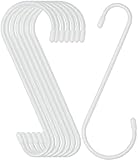 Fadilo 24 Pack 9 inch Large Vinyl Coated S Hooks with Rubber Stopper Non Slip Heavy Duty S Hook, Ste