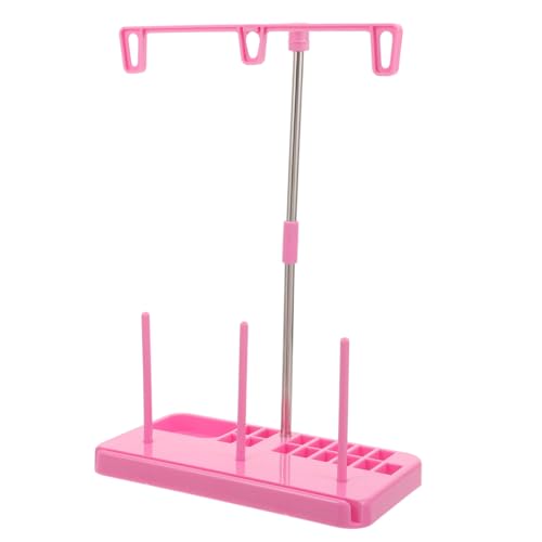 SHINEOFI Soporte de hilo para máquina de coser hilo de coser máquina de coser rosa hilos hilo de bordar a máquina tela hilo de máquina de coser Poseedor Pararse titular de hilo doméstico