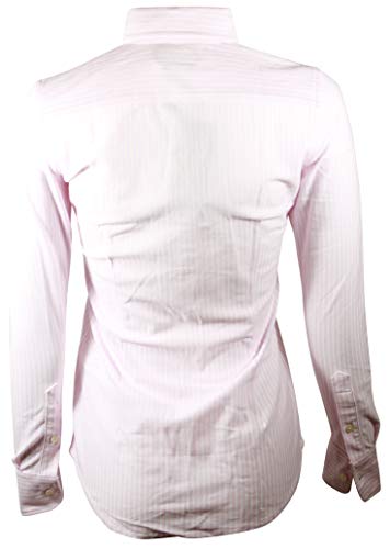 Polo Ralph Lauren Oxford-Strickhemd für Damen, Größe XL, Rosa, Weiß – Ansicht 2