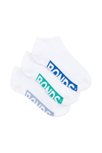 Bonds Kids Logo Low Cut Socks, Blue Tang/Frog/Mountain Blue (3 Pack), 13-3 (8-10 Years)