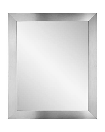 BrandtWorks AV1MED Silver Solitaire Vanity Wall Mirror, 32 X 35.5