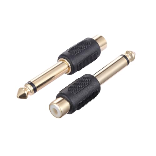 Adaptador de audio RCA hembra a 1/4 pulg. macho, pack 2 miniatura 2
