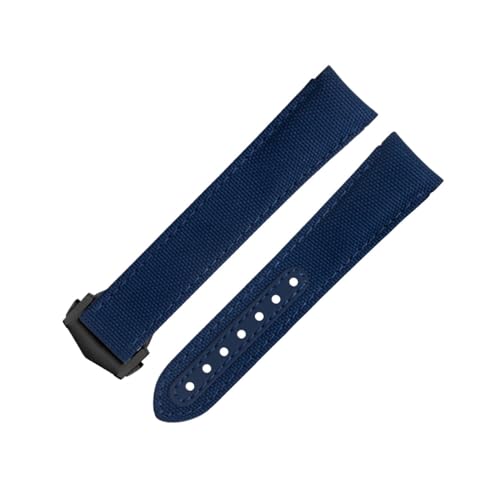 Bracelet montre 20mm Omega De Ville nylon vachette noir incurvé