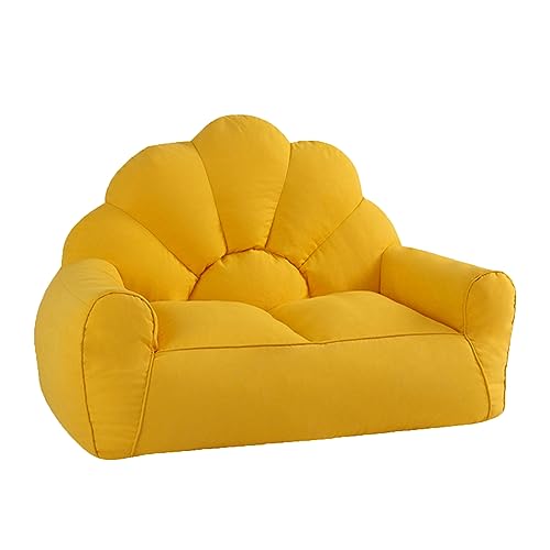 Funda para puf para almacenamiento de animales de peluche, organiza mantas y toallas, 134 x 71 x 90 cm, color amarillo, perfecto para adolescentes y suministros para el hogar