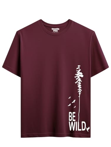 Image of Toodlegram - 100% Pure Cotton Plus Size T Shirt for Men- Regular Fit - Half Sleeve Roundneck Stylish Tshirt - Graphic Printed Be Wild (Size - 2XL to 10XL)
