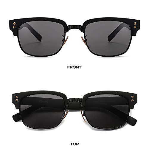 Image of Gtand Vintage Retro Rectangle TR90 Frame Sunglasses For Men Women Fashion Semi-Rimless Metal Sun Glasses Eyewear