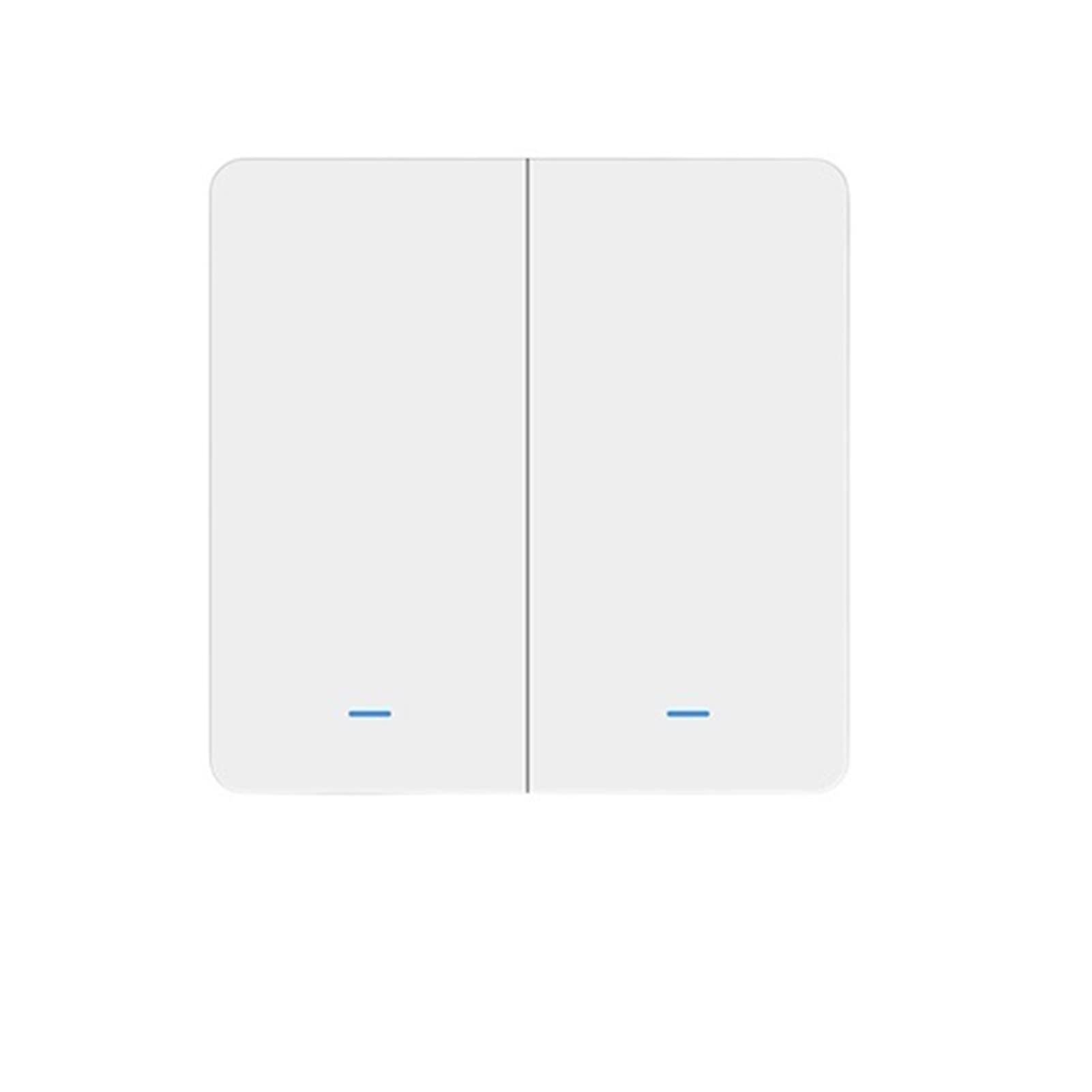 NICHANGHUA Smart Switch WiFi Push Button Wall Light Switches EU AC 90v 250v No Neutral Compatible With Tuya Wireless Control Compatible With Alexa Compatible With Google Home(2-gang,No Neutral(AC220V)