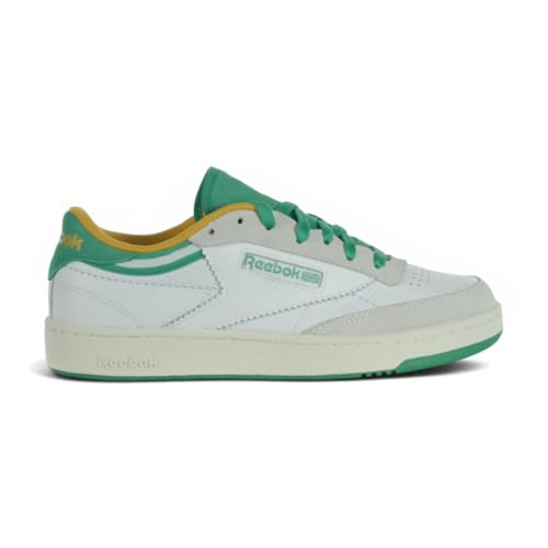 Image of Reebok Club C 85 Mens Tennis Shoes, Casual Fashion White Sneakers for Men, White/Upgrade Green/Chalk, 8.5