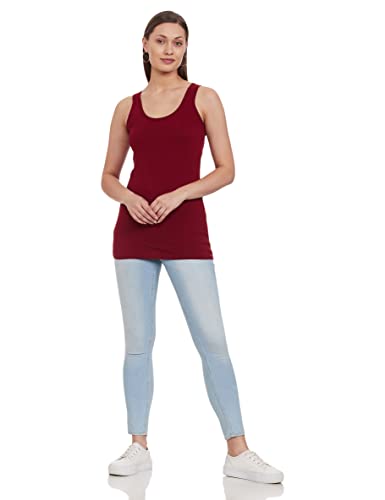Image of Longies Women's Sleeveless Camisole (LWSLTPO2V001 D.Maroon & Rust10 M)