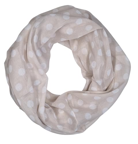 zarolo Damen Loop Schal Schlauchschal leicht, dünnes Halstuch gepunktet,...