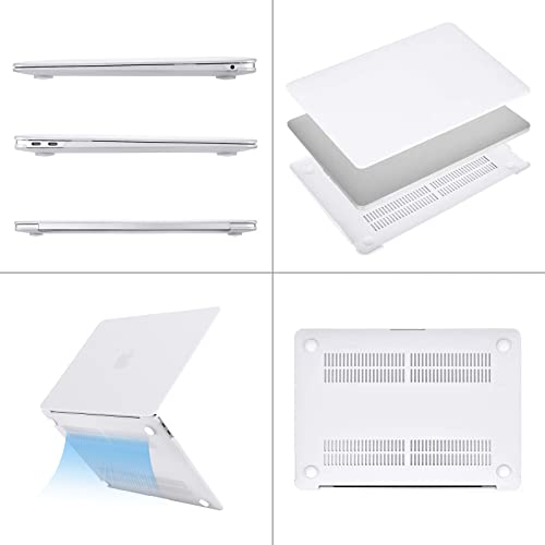 Image of MOSISO Compatible with MacBook Air 13 inch Case 2022 2021 2020 2019 2018 Release A2337 M1 A2179 A1932 Touch ID, Plastic Hard Shell Cover Compatible with MacBook Air 13.3 inch Case, White
