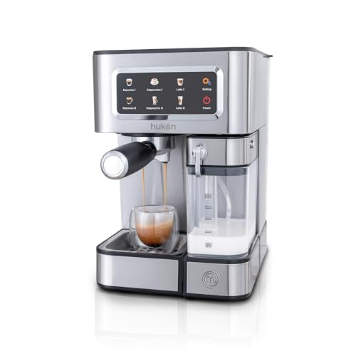 La Mejor Lista de Cafetera para Capuchino Oster del mes. 46 Hukën x MasterChef | Máquina de Espresso con Tanque de Leche Barista-Pro | 15 Bares de Presión | Tanque de Leche 500ml. | Espumador de Leche | Panel Touch Intuitivo a Color |...
