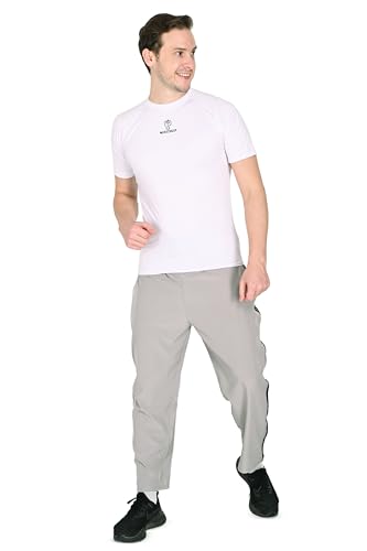 Image of Men's NS Cotton Track Pants, Elastic Waistband, Pockets & Jip Casual Sports Trousers, Gym Sports Workout Plus Size (S to 6XL)