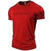 GYMTIER Spartan Forged - Chest Logo - Men's Gym T-Shirt Bodybuilding Training Workout Lifting Top Clothing, Red, 4XL #3