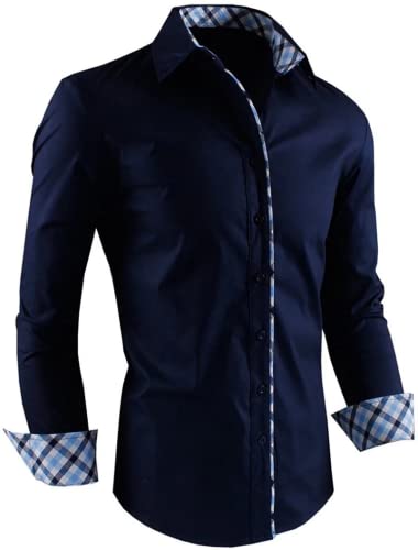 Image of Zombom Combo of Men's Solid Regular Fit Cotton Blend Full Sleeve Casual Shirts (Pack of 2)
