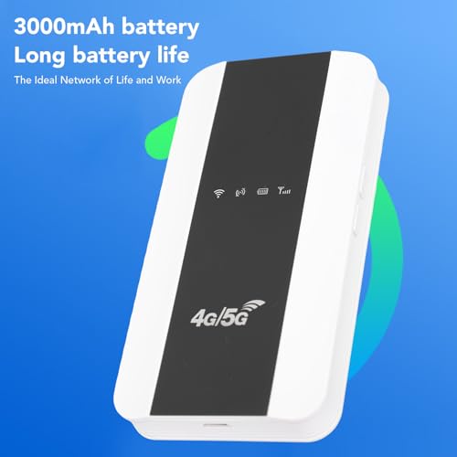 Image of 4G 5G WiFi Hotspot, Portable Travel Router with 3000mAh Battery SIM Card Slot, for Smartphones Tablets Laptops Home Travel Outdoor 150Mbps 10 Devices (US Version)