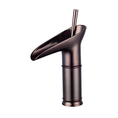 Grifos de cascada ZXLIHS en bronce para lavabo de agua fría y caliente de 24 cm