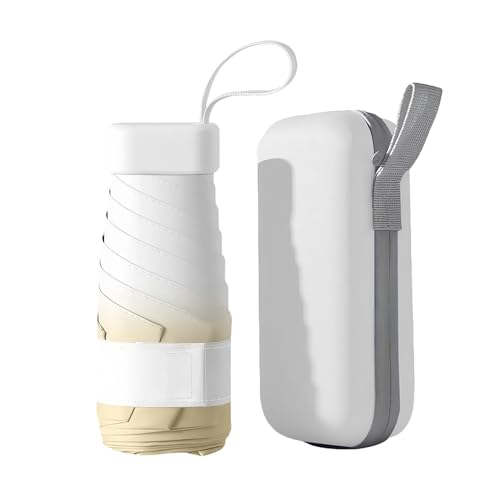 Maizoon UPF50+ Paraguas de Viaje con Protección UV con Caja de Cápsula Portátil Compacto Ligero Impermeable y a Prueba de Viento Parasol Diseño Gradiente Elegante para Mujeres Senderismo Mochilero