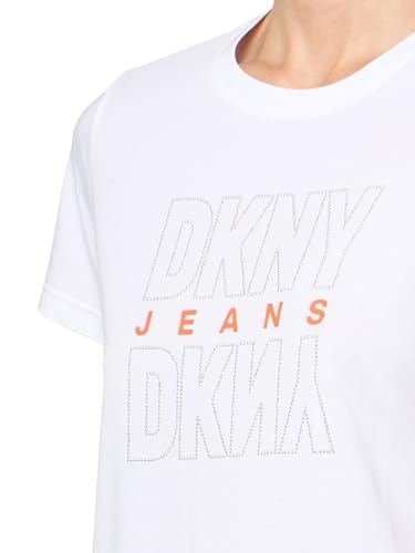 Image of DKNY Women's Short Sleeve V-Neck Mesh Ruched Knit Top