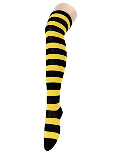 Image of Century Star Thigh High Socks Striped Extra Long Tube for Women Over the Knee Athletic Sports Socks Plus Size Stockings