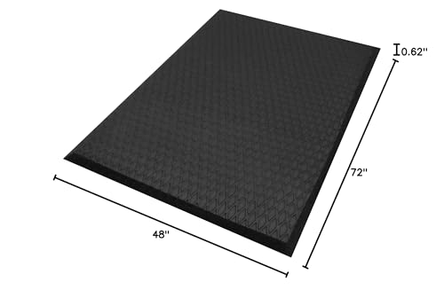 Hudson Exchange (4\'x6\') MaxCush Anti-Fatigue Comfort Industrial Ergonomic Mat Black