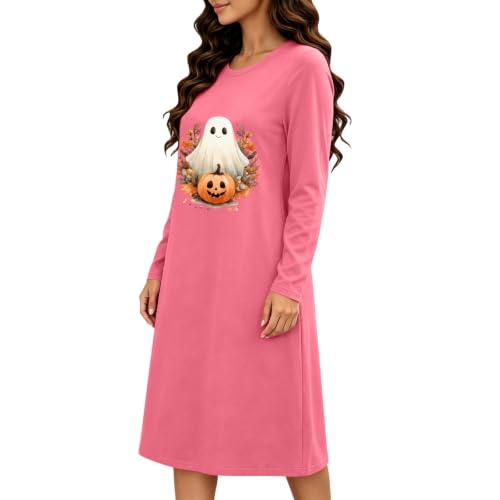 fartey Halloween Dress for Women Long Sleeve Ghost Nightgown Sleep Dress - image 4