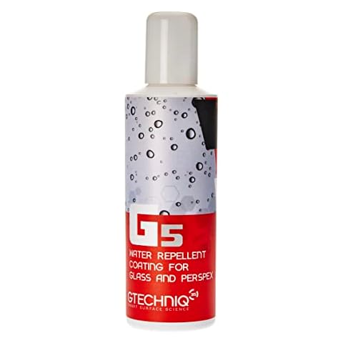 Gtechniq G5 Water Repellent Coating for Glass and Perspex 100ml - Maximum Repellency, 3 to 6 Months Durability, Beads Water, Removes Contaminants - Perfect for Car Windows, Marine Glass Cover