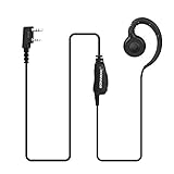 BONMIXC (2 Pack 2-Pin Walkie Talkie Headset with Mic Compatible with Kenwood ProTalk FreeTalk Baofeng 3.5mm+2.5mm 2-Pin Two-Way Radio Headset with Reinforced Cable with PTT