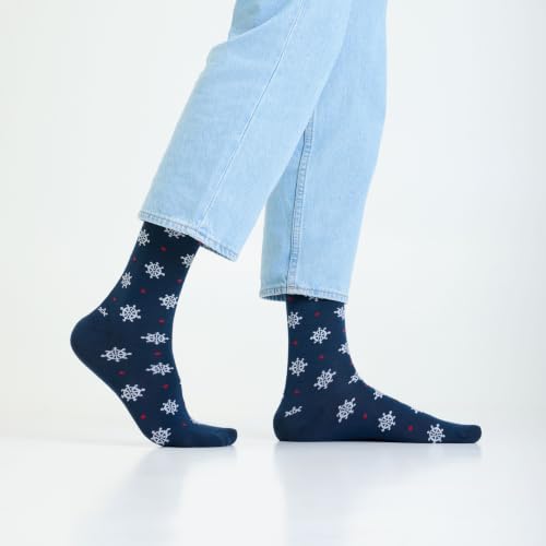 Image of Mint & Oak Long Socks For Men, Soft Cotton Calf Length Socks, Colorful Sock Gift For Men, Full Length & Odour Free, Funky Socks - Gift Box of 3