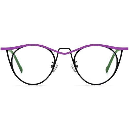Image of FONEX Colorful Pure Titanium Glasses Frame Women Retro Round Eyeglasses F85782