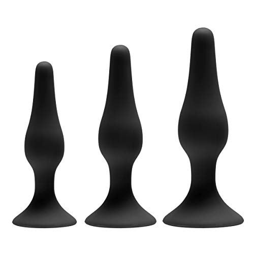 GreyGasms Black Silicone Apprentice Anal Trainer Set - 3-Piece