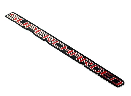 Image of 2Pc Supercharged Emblem 3D Badge Logo Aluminum Adhesive Decal Badge Fit for Universal SUV Truck Car (Red Silver), EmBroom-211