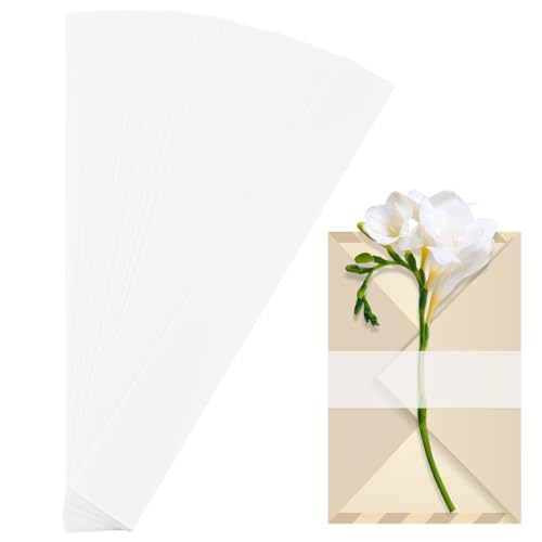 200Pcs Wedding Invitation Accessories, Clear Invitation Belly Bands,Vellum Paper Belly Band for 5x7 Invitations Vellum Envelopes,Wedding Invitation Card Gift Wraps Liners(1.57 x 12.2inches)