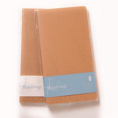 Wanderings Gemischte Bucheinlagen Normalgröße Als 3er Set Für Notizbücher - 21cm x 11cm, Skizzenbücher, Journals Und Vielen Anderen, Mit Blanko, Gepunktetem Und Liniertem Papier