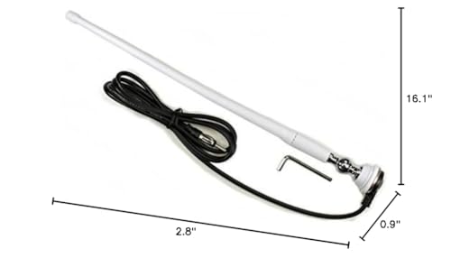 Image of Votex - Marine White AM-FM Rubber Ducky 15 Inch Antenna Kit for Your ATV, Boat, Camper, Go Kart, Motorhome, Pontoon, RV, Sailboat, Tractor, Trailer, UTV, Yacht