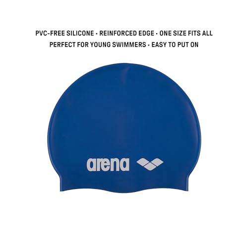 Image of Arena Classic Junior Silicone Unisex Swim Cap for Girls and Boys Comfortable Durable Kids' Pool Bathing Cap