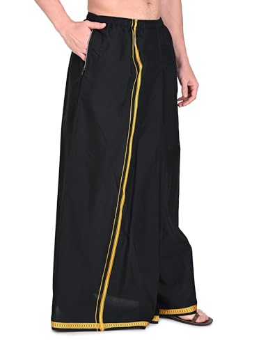 Gowri Tex Elastic PolyCotton Dhoti Wth Dual Packet© Pack of 1