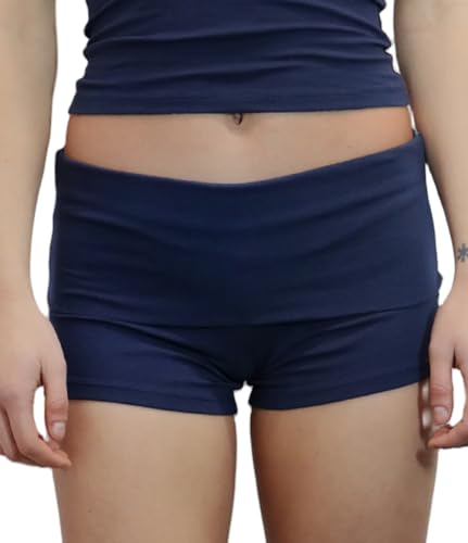 Image of Women Low Waist Lounge Shorts Fold Over Skinny Pajamas Shorts Summer Casual Pj Bottom Sleep Shorts