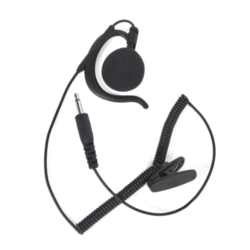 UAYESOK Funk Ohrhörer 3.5mm Klinke Höre nur zu Kopfhörer G Form Ohrhaken Hörmuschel Funkgeräte Headset 1 Pin Halteclip für Motorola Yaesu Kenwood Security Polizei Lautsprecher Mikrofon Radio