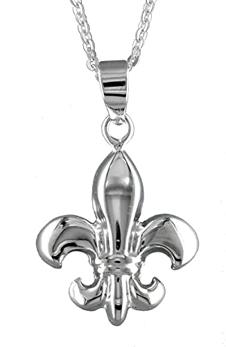 Collier fleur de lis en argent sterling pour femme avec chaîne de 45 cm et son écrin