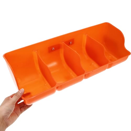Mangeoire à cochons en PP orange à compartiments pour élevage porcin - 6